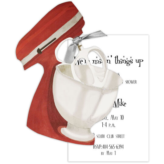 Red Mixer Die-cut Invitations